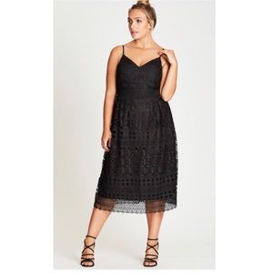 City Chic Sublime Lace Fit & Flare Dress sz 24W